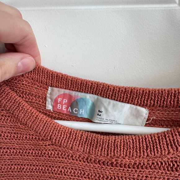 Free People Women's Sweater in Brick Red - Picture 2 of 5